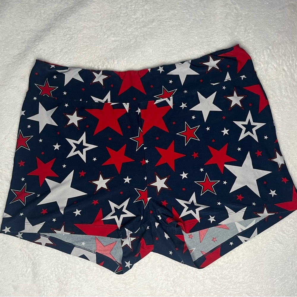 No Boundaries Red and Blue Star Athletic Shorts